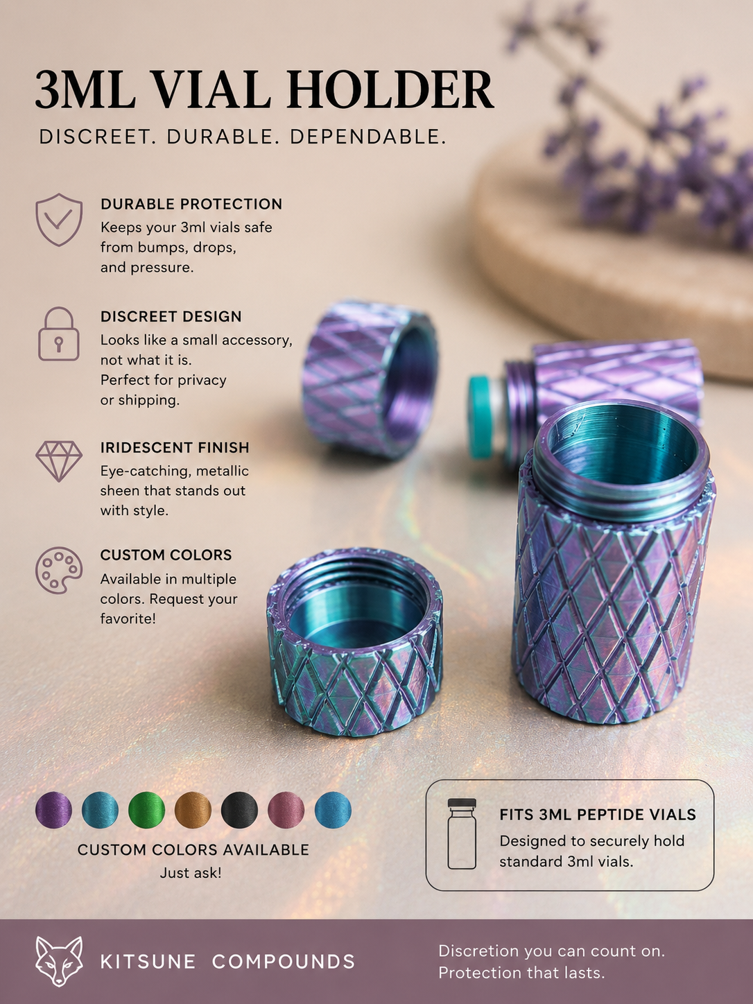 Single Vial Holder for 3ml Peptide Vials